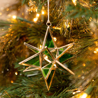 Glass Moravian Star Ornament