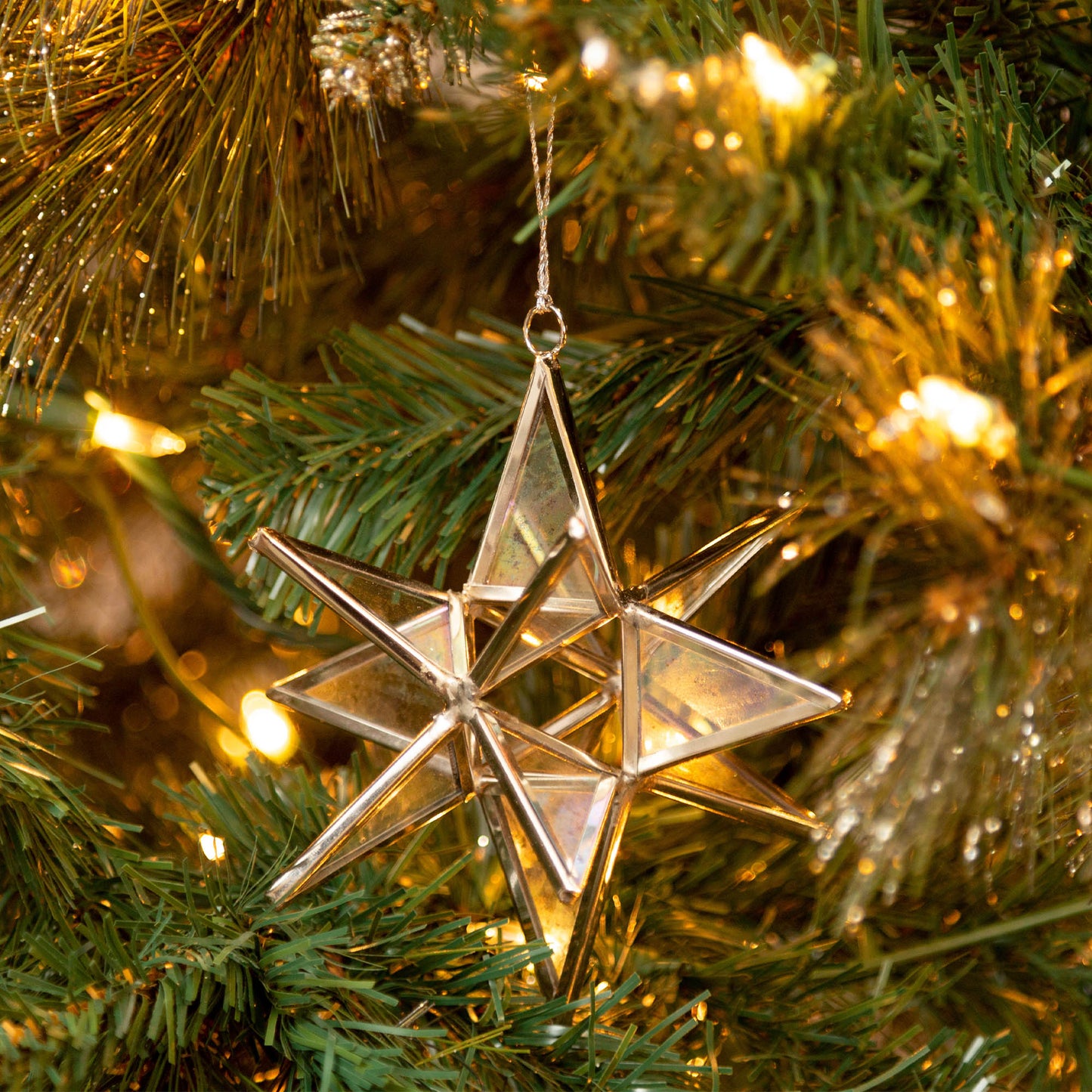 Glass Moravian Star Ornament