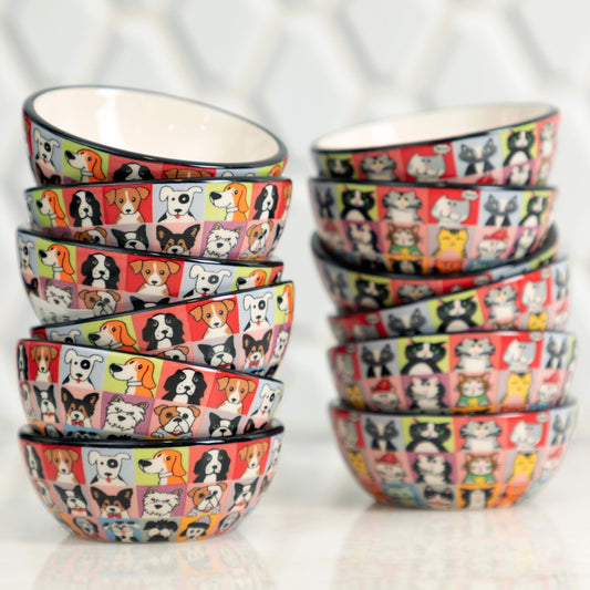 Pet Portrait Pinch Bowls - Set of 6