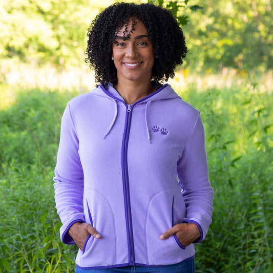 Purple Paw Trimmed Polar Fleece Jacket