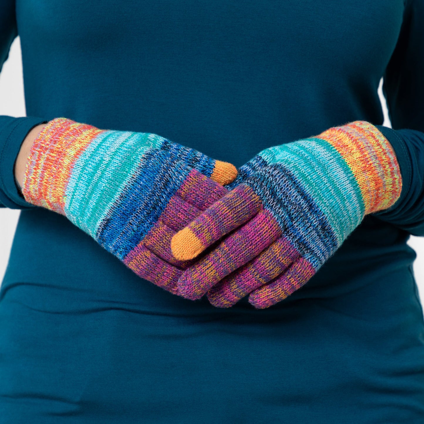 Rainbow Delight Touch Screen Gloves