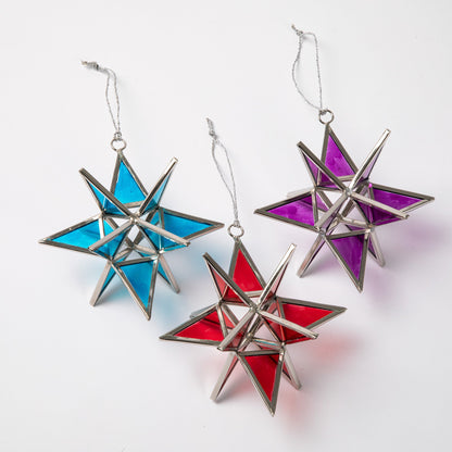 Glass Moravian Star Ornament