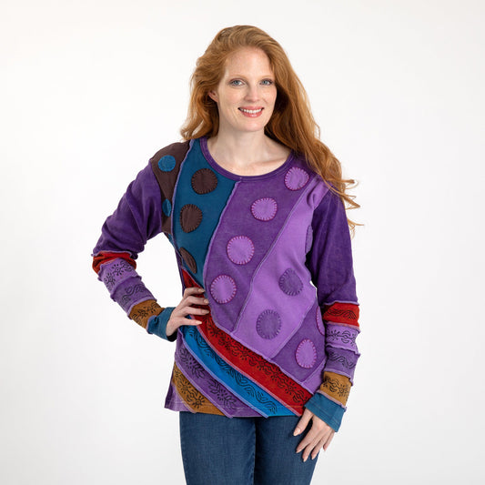 Diagonal Rays Long Sleeve Top