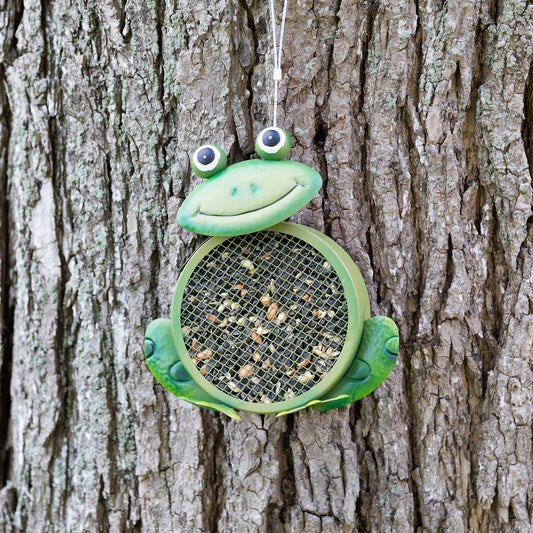 Hanging Mesh Frog Bird Feeder