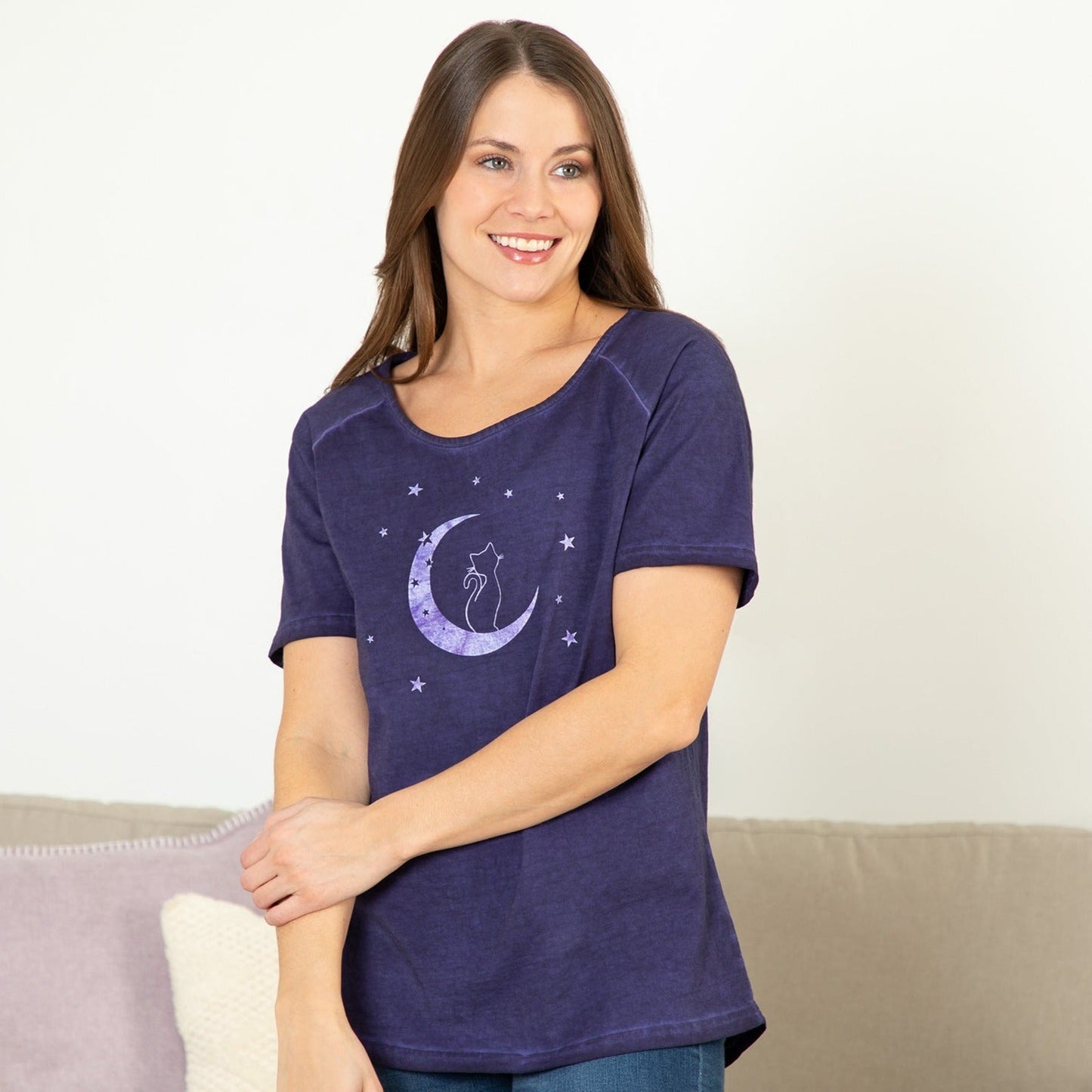 Pet & Moon Acid Wash Tee