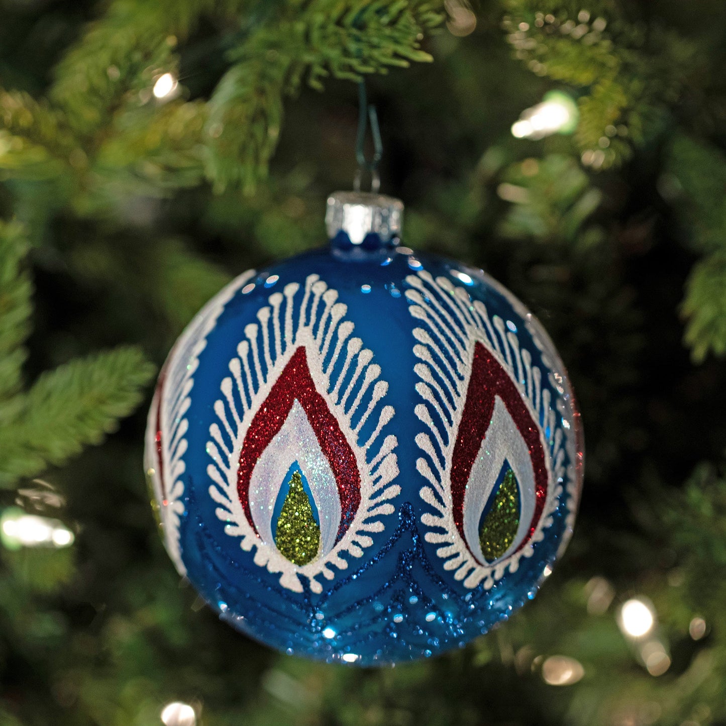 Ukrainian Handmade Christmas Glass Ornament