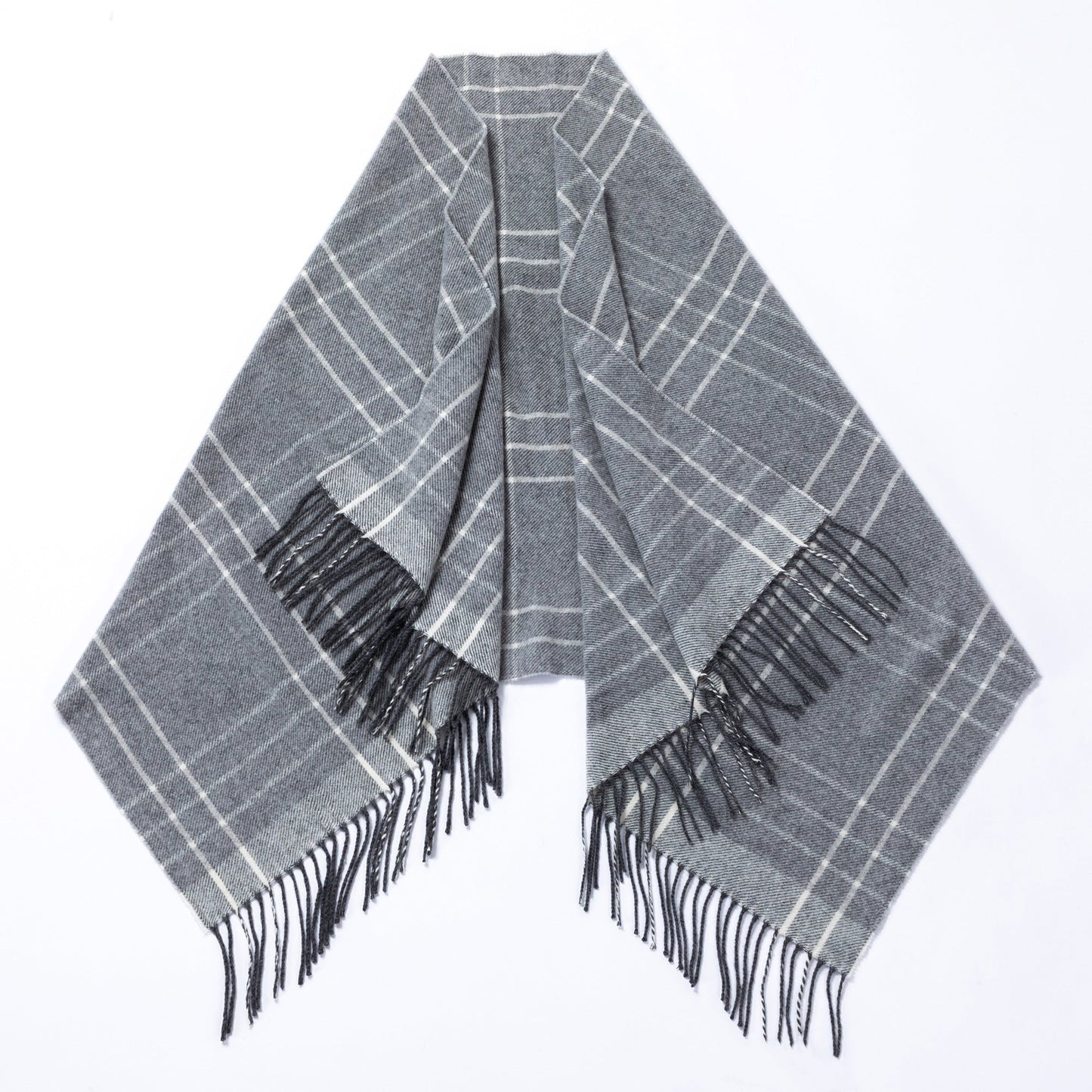 Ukrainian Merino Wool & Cashmere Plaid Shawl