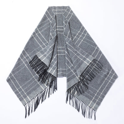 Ukrainian Merino Wool & Cashmere Plaid Shawl