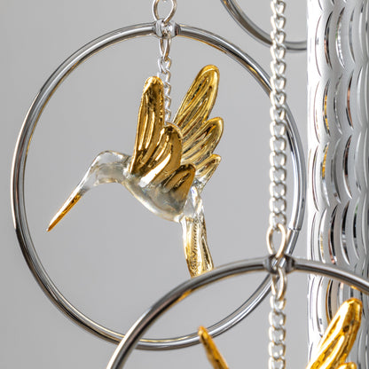 Gold Winged Hummingbird Wind Chime