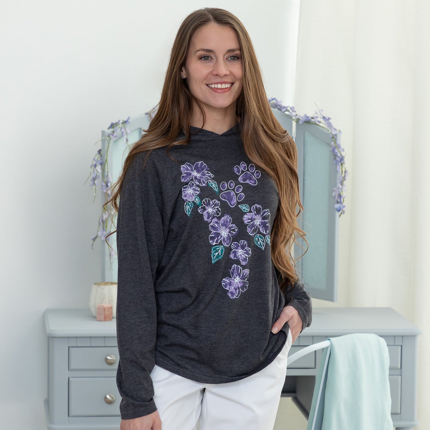 Hibiscus & Paws Ladies Hooded Tunic