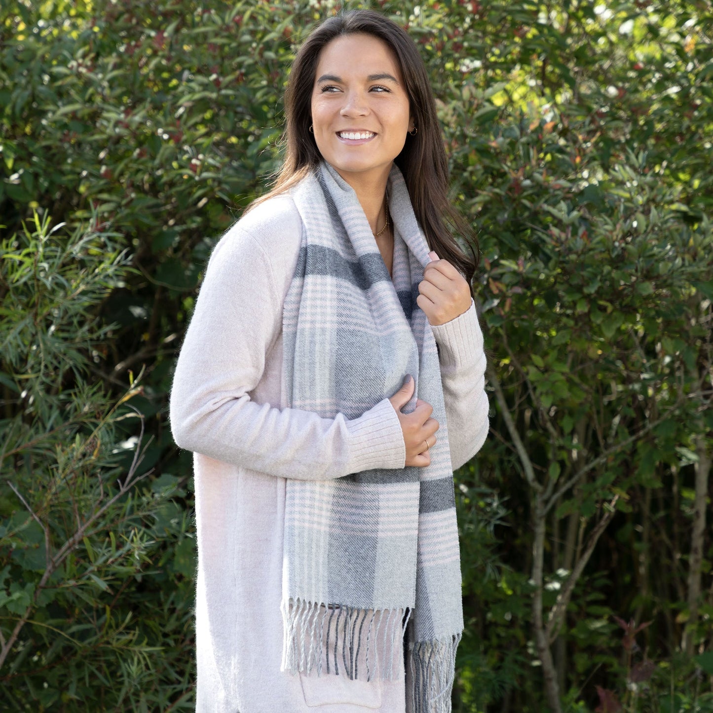 Ukrainian Merino Wool & Cashmere Plaid Scarf