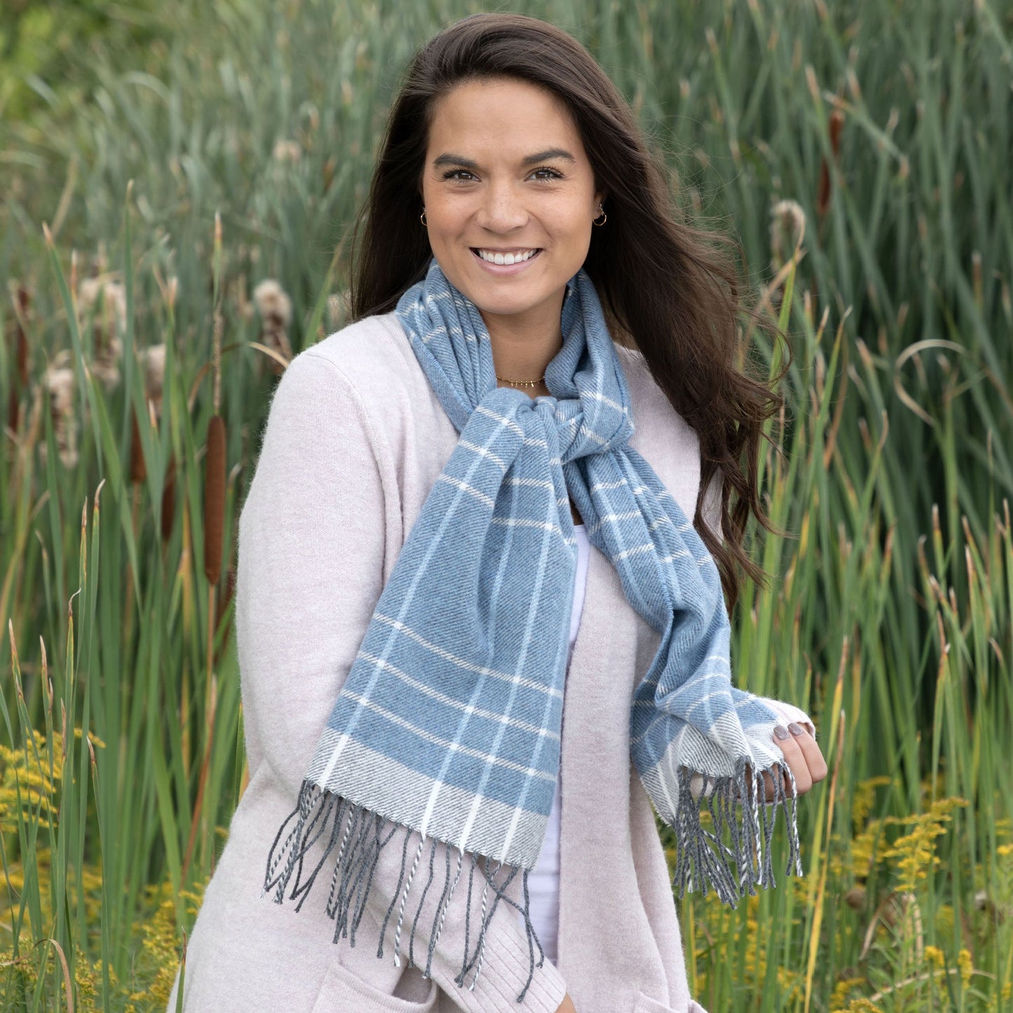 Ukrainian Merino Wool & Cashmere Plaid Scarf