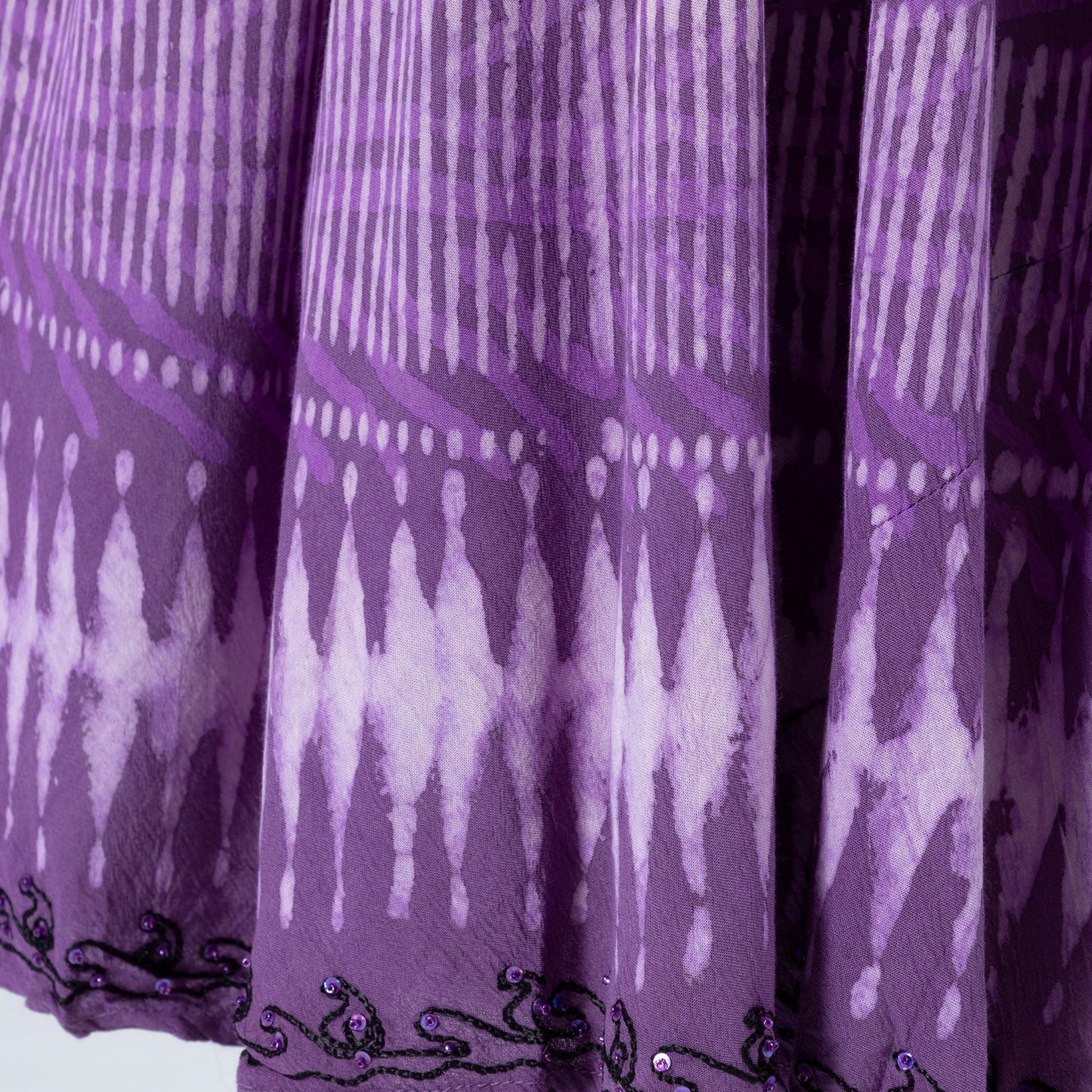 Purple Tie-Dye & Dots Sleeveless Dress