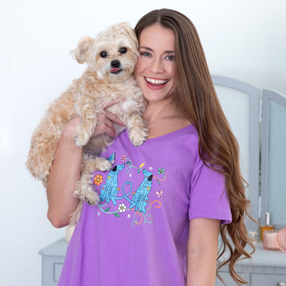 Flowers & Festive Pet V-Neck Nightgown