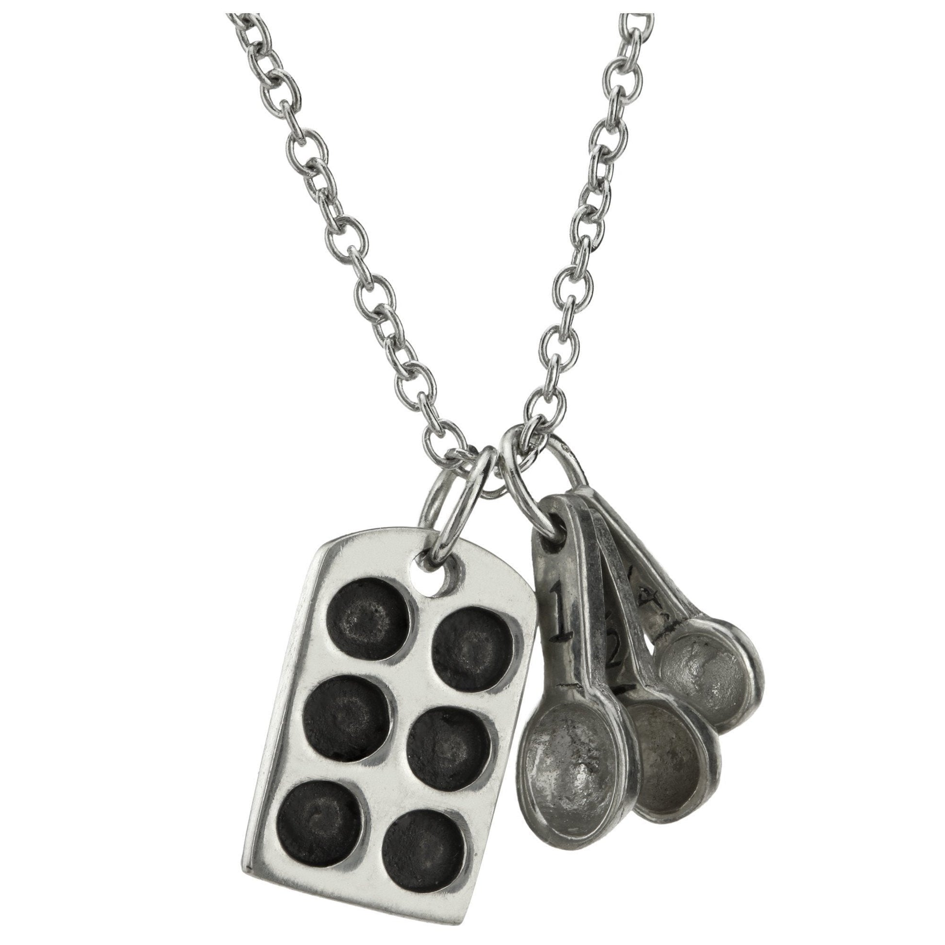 Baking Pan & Spoons Pewter Necklace