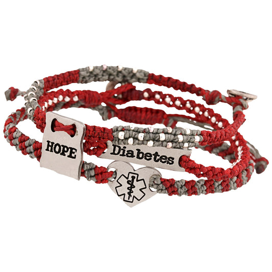 Wakami Hope For A Cure Diabetes Bracelets - Set Of 3